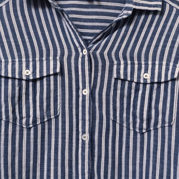 PAIGE Striped Button Down Shirt (S) - Picture 3 of 4